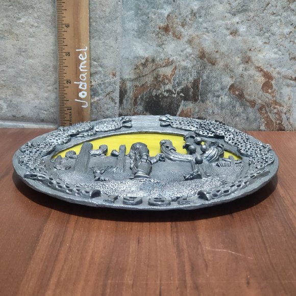 Vintage Pewter Plate Michael Ricker Southwestern Christmas 1982 - Picture 10 of 13